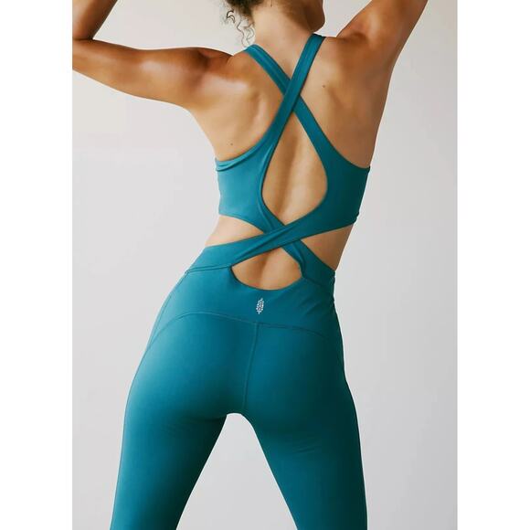 NWT Free People Movement Back It Up Onesie in Pacific - Picture 1 of 6